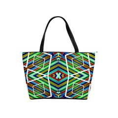 Colorful Geometric Abstract Pattern Large Shoulder Bag by dflcprints