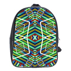 Colorful Geometric Abstract Pattern School Bag (large)