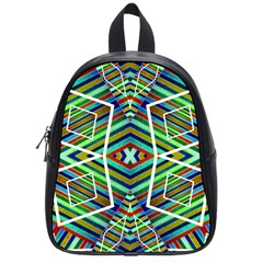 Colorful Geometric Abstract Pattern School Bag (small)