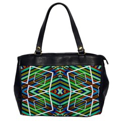 Colorful Geometric Abstract Pattern Oversize Office Handbag (one Side) by dflcprints