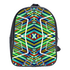 Colorful Geometric Abstract Pattern School Bag (xl) by dflcprints