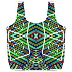 Colorful Geometric Abstract Pattern Reusable Bag (xl) by dflcprints