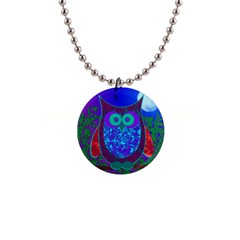 Moon Owl Button Necklace