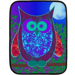 Moon Owl  Mini Fleece Blanket (two Sided) by SaraThePixelPixie