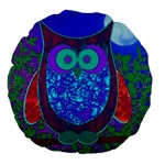 Moon Owl  18  Premium Round Cushion  Front