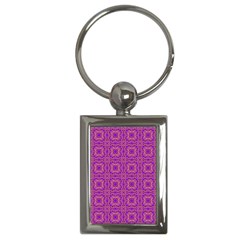 Purple Moroccan Pattern Key Chain (rectangle)