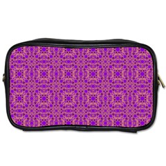 Purple Moroccan Pattern Travel Toiletry Bag (two Sides)