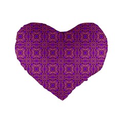 Purple Moroccan Pattern 16  Premium Heart Shape Cushion 