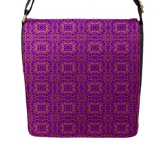 Purple Moroccan Pattern Flap Closure Messenger Bag (large)