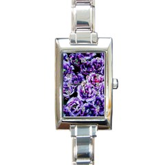 Purple Wildflowers Of Hope Rectangular Italian Charm Watch