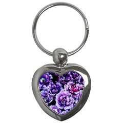 Purple Wildflowers Of Hope Key Chain (Heart)