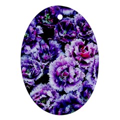 Purple Wildflowers Of Hope Oval Ornament (Two Sides)