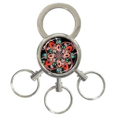 Luxury Ornate Artwork 3-ring Key Chain