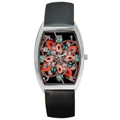 Luxury Ornate Artwork Tonneau Leather Watch