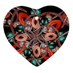 Luxury Ornate Artwork Heart Ornament (two Sides)