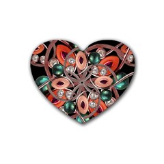 Luxury Ornate Artwork Drink Coasters (heart)