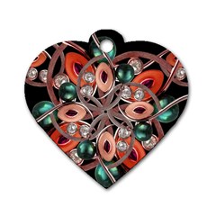 Luxury Ornate Artwork Dog Tag Heart (one Sided) 