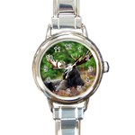 Majestic Moose Round Italian Charm Watch Front