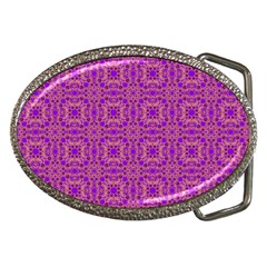 Purple Moroccan Pattern Belt Buckle (oval)