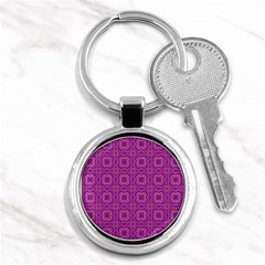 Purple Moroccan Pattern Key Chain (round)