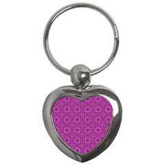 Purple Moroccan Pattern Key Chain (heart)