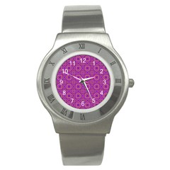 Purple Moroccan Pattern Stainless Steel Watch (slim)