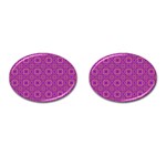 Purple Moroccan Pattern Cufflinks (Oval) Front(Pair)