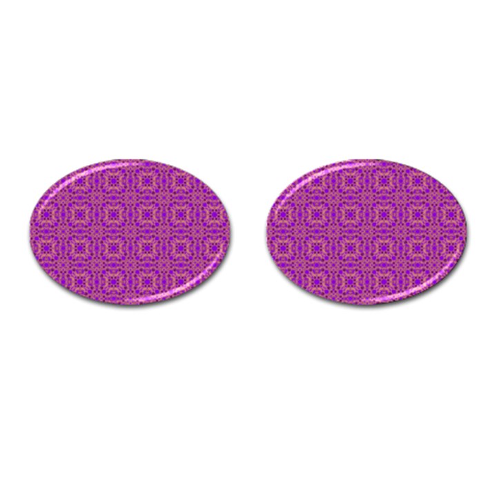 Purple Moroccan Pattern Cufflinks (Oval)