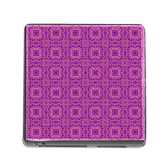 Purple Moroccan Pattern Memory Card Reader With Storage (square)