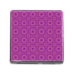 Purple Moroccan Pattern Memory Card Reader with Storage (Square) Front