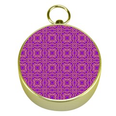 Purple Moroccan Pattern Gold Compass