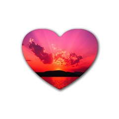 Sunset Drink Coasters 4 Pack (heart) 