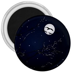 Night Birds And Full Moon 3  Button Magnet