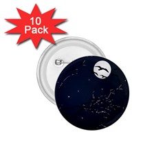 Night Birds And Full Moon 1 75  Button (10 Pack) by dflcprints