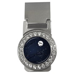 Night Birds And Full Moon Money Clip (cz) by dflcprints