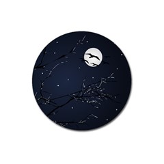 Night Birds And Full Moon Magnet 3  (round) by dflcprints