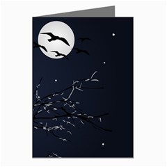 Night Birds And Full Moon Greeting Card (8 Pack) by dflcprints