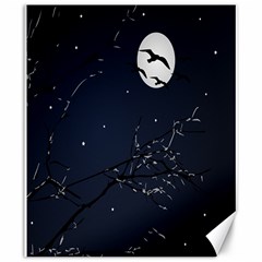 Night Birds And Full Moon Canvas 20  X 24  (unframed)