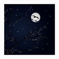 Night Birds And Full Moon Glasses Cloth (medium) by dflcprints