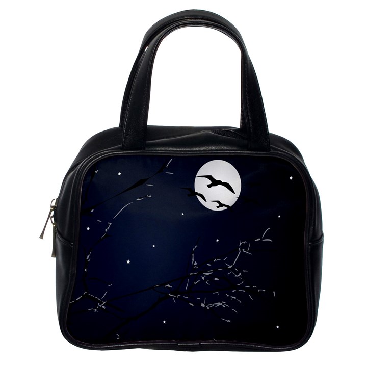 Night Birds and Full Moon Classic Handbag (One Side)