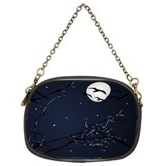 Night Birds And Full Moon Chain Purse (two Sided) 