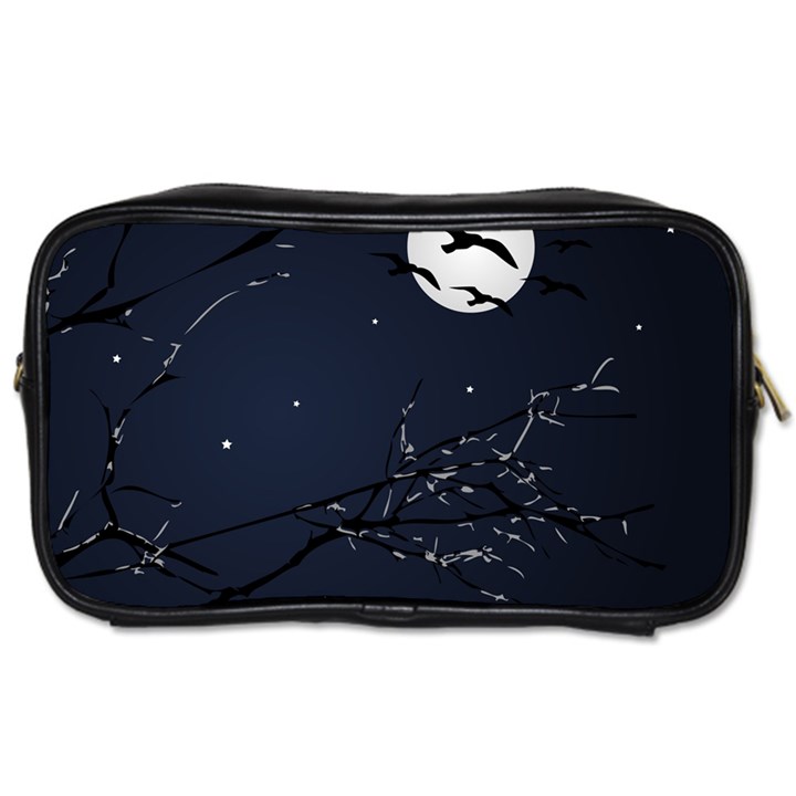 Night Birds and Full Moon Travel Toiletry Bag (One Side)