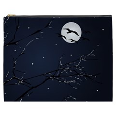 Night Birds And Full Moon Cosmetic Bag (xxxl)