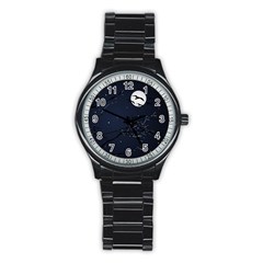 Night Birds And Full Moon Sport Metal Watch (black)