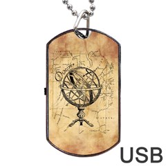 Discover The World Dog Tag Usb Flash (two Sides) by StuffOrSomething