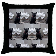 French Bulldog Black Throw Pillow Case