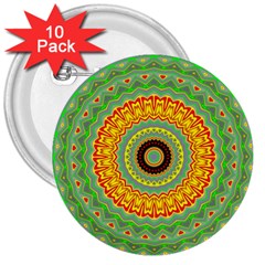 Mandala 3  Button (10 Pack)