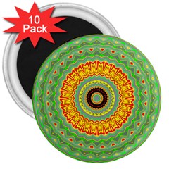 Mandala 3  Button Magnet (10 Pack)