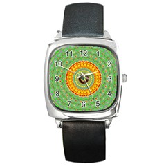 Mandala Square Leather Watch by Siebenhuehner