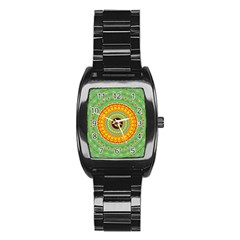 Mandala Stainless Steel Barrel Watch